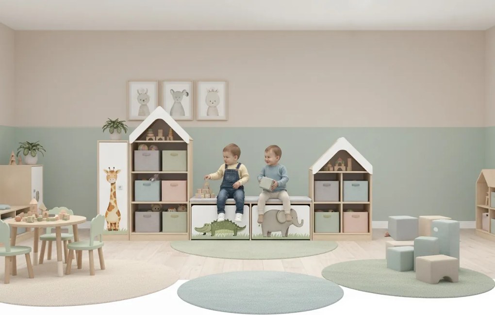 Meblościanka do przedszkoli, żłobków i klubów dziecięcych Blox Nature 12