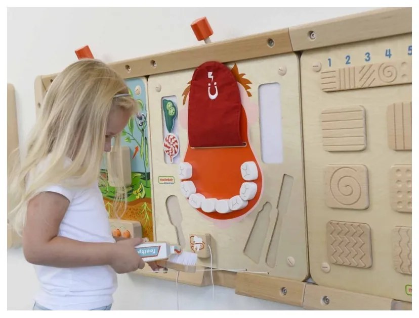 Masterkidz higiena jamy ustnej ścienna tablica sensoryczna flex montessori