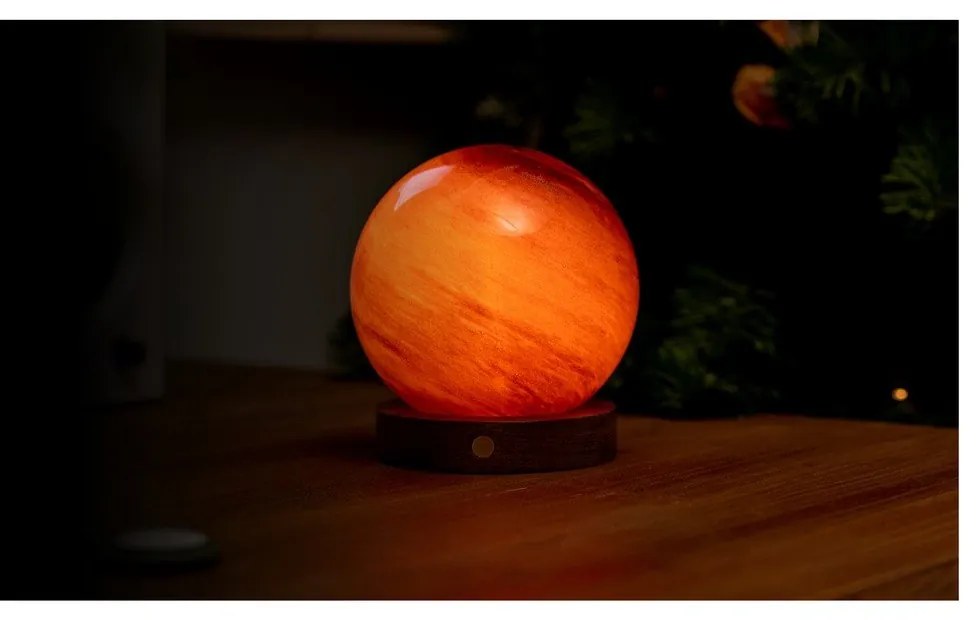 Lampa stołowa LED w ciemnym naturalnym kolorze ze szklanym kloszem (wysokość 13 cm) Sand Storm – Gingko