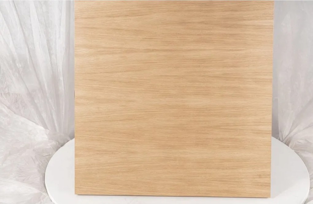 PROMOCJA Czarny stół jadalniany z blatem w dekorze dębu PURO 60x60 II. klasa jakości