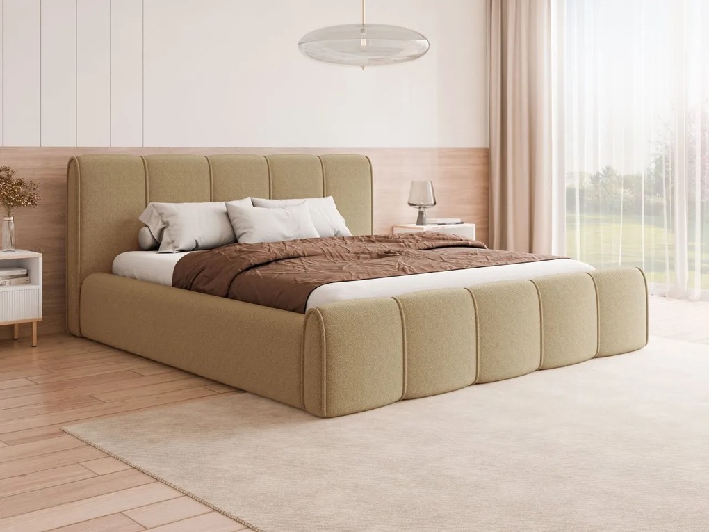 Łóżko tapicerowane z pojemnikiem na pościel Wincan