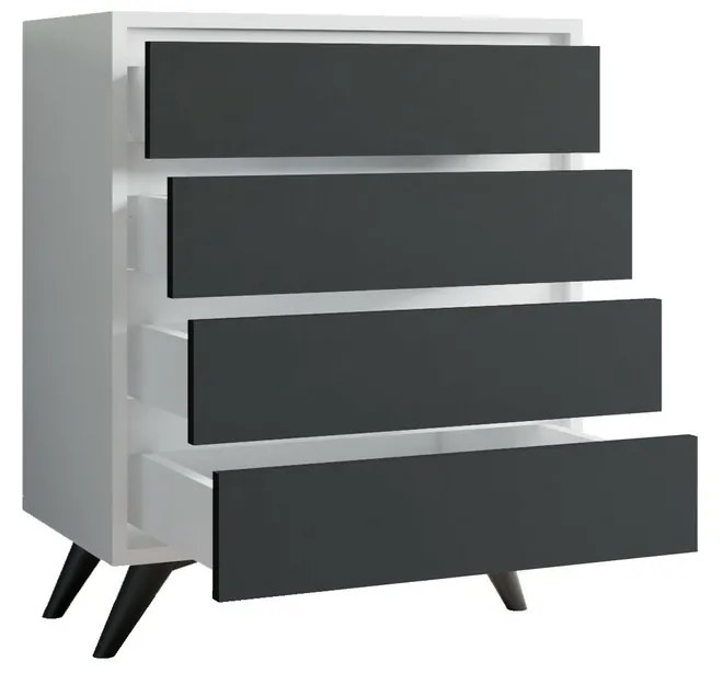 Komoda Suvera White and Anthracite