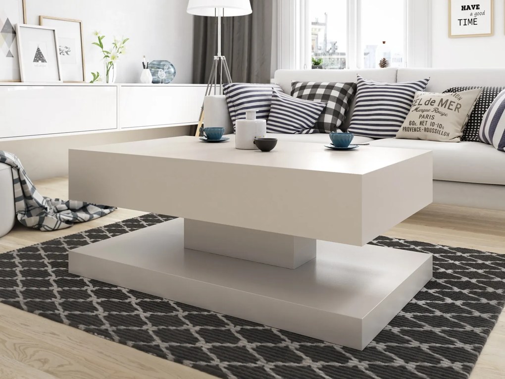 Prostokątny stolik kawowy Gemin 100x60, kaszmir