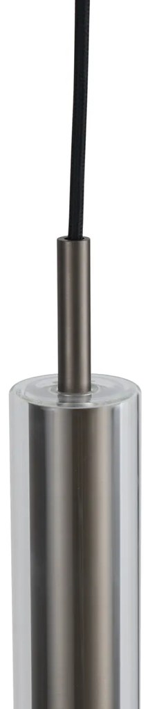 Nowoczesny reflektor w kolorze metalu z przezroczystym szkłem do systemu szynowego 1-fazowego - Slimline Loyce Nowoczesny Oswietlenie wewnetrzne