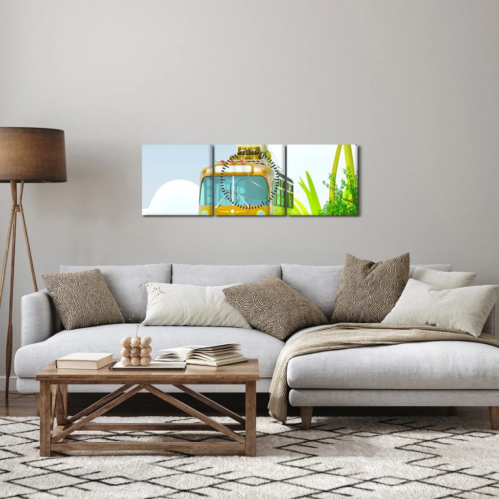 Obraz - Podróż do tropików (z zegarem) (90x30 cm)