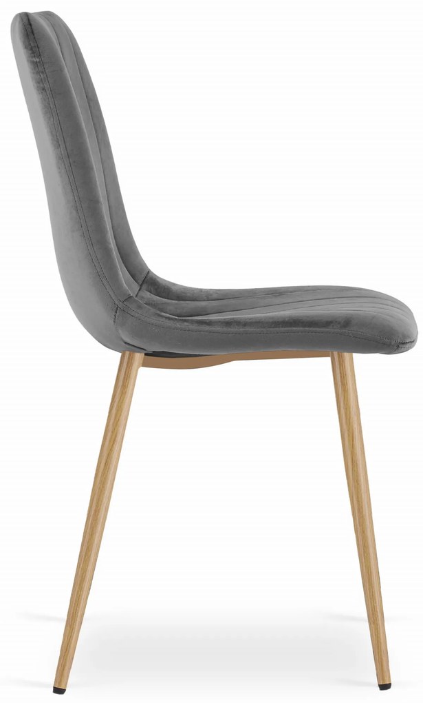 Ciemnoszare krzesło do kuchni LAVA aksamitne