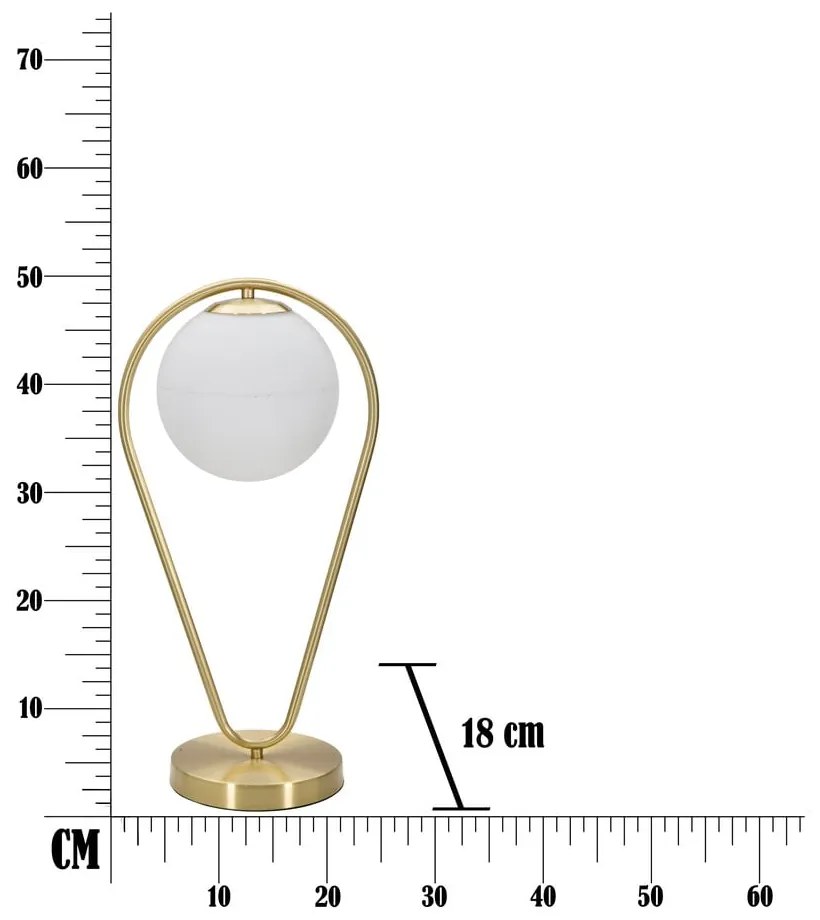 Lampa stołowa w kolorze złota Mauro Ferretti Glamy Drop