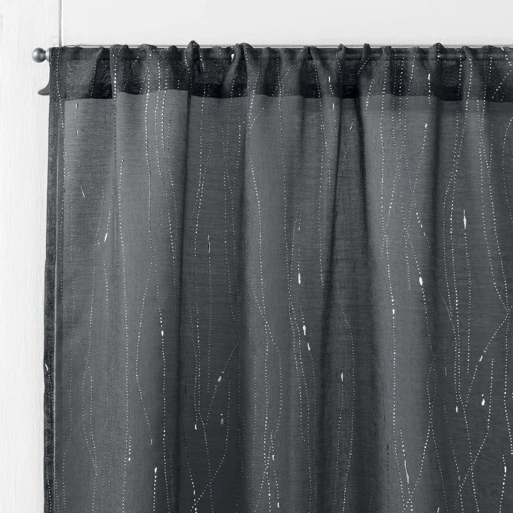 Antracytowe firanki z woalu zestaw 2 szt. 70x200 cm Filiane – douceur d'intérieur