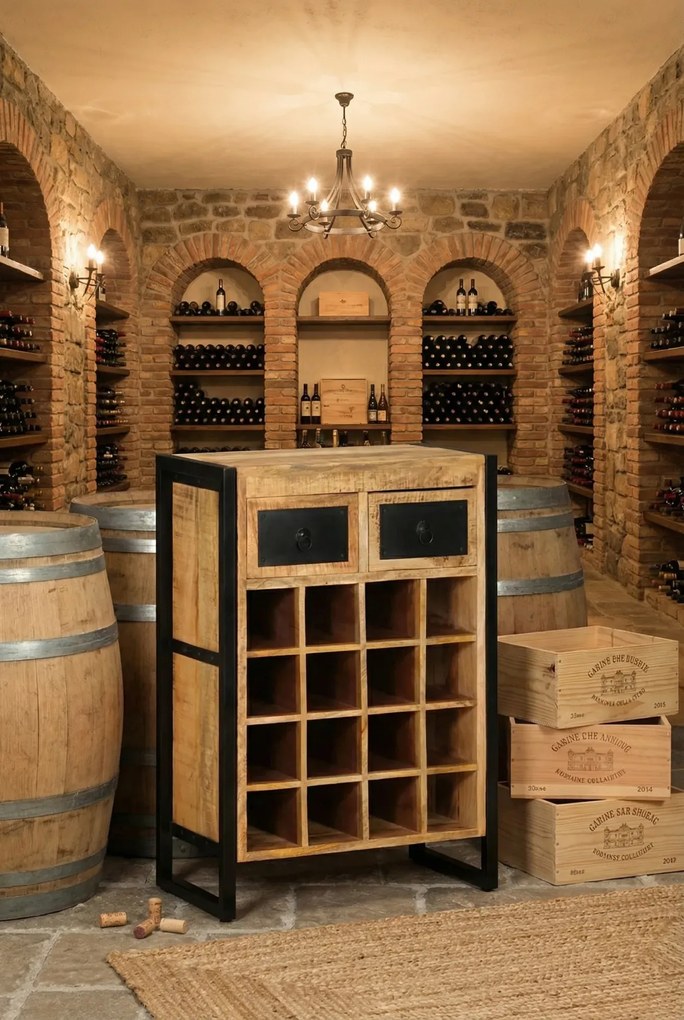 Stojak na wina z drewna mango H6-E87