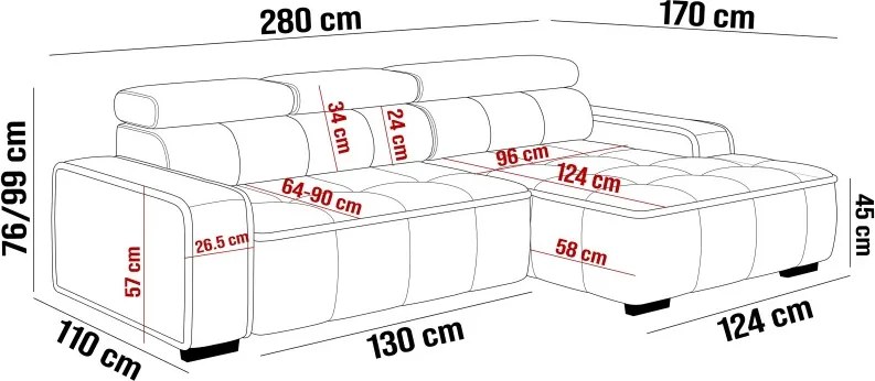 THIAGO S MINI z elektryczną regulacją siedziska Prawostronny w tkaninie SERENO 681 WERSAL