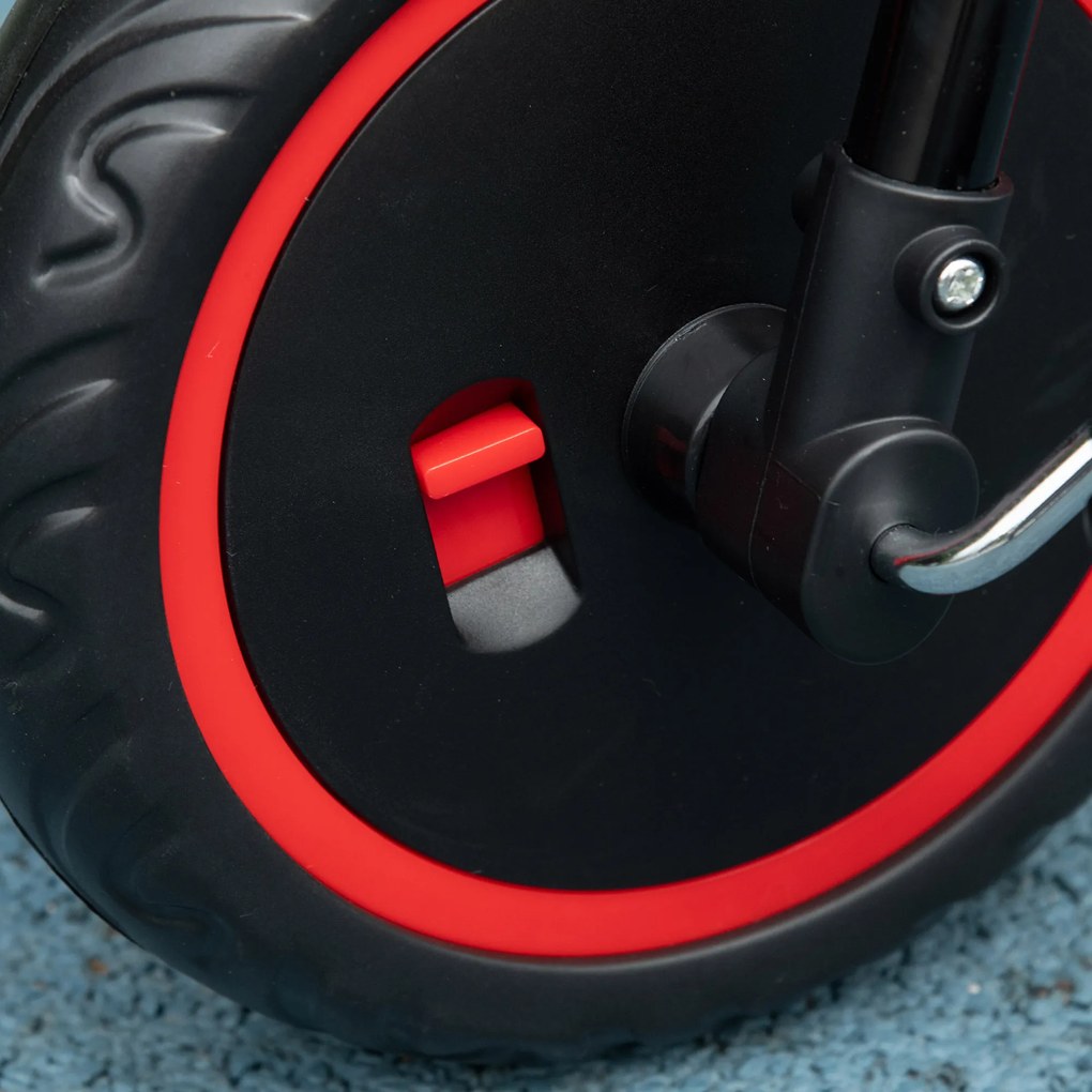 AIYAPLAY Trójkołowy rower dziecięcy z pasem bezpieczeństwa i dwoma koszykami Czarny+Czerwony