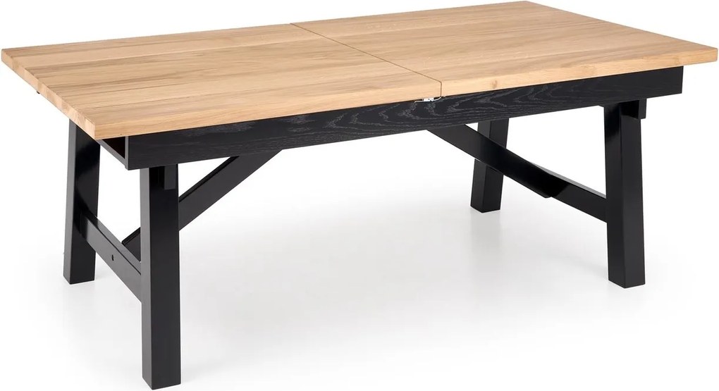 Rustykalny stół z dębowymi lamelami Fiesta Halmar