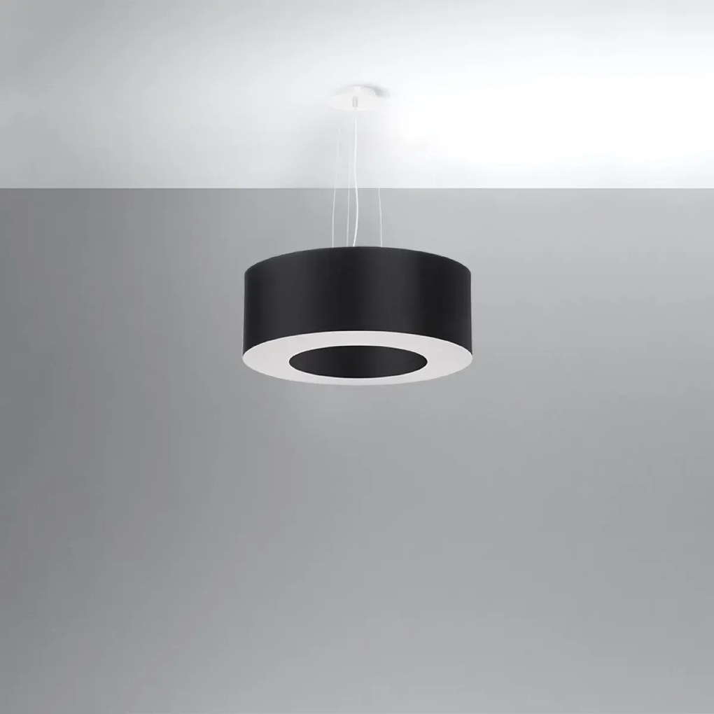 Żyrandol SATURNO 50 czarny/biały SOLLUX LIGHTING