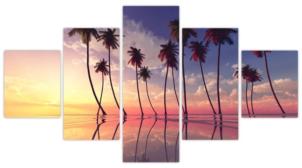 Obraz palm wznoszących się nad powierzchnią (125x70 cm)