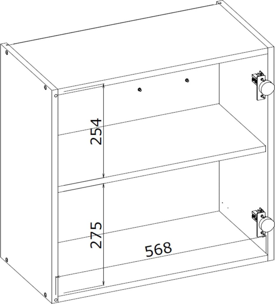 Kuchenna szafka modułowa górna BELLA GOO-60/58 beżowy połysk