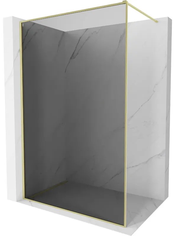 Mexen Kioto-F ścianka prysznicowa Walk-in z ramką 80 x 202 cm, grafit 8 mm, złota szczotkowana - 800-080-104-55-40