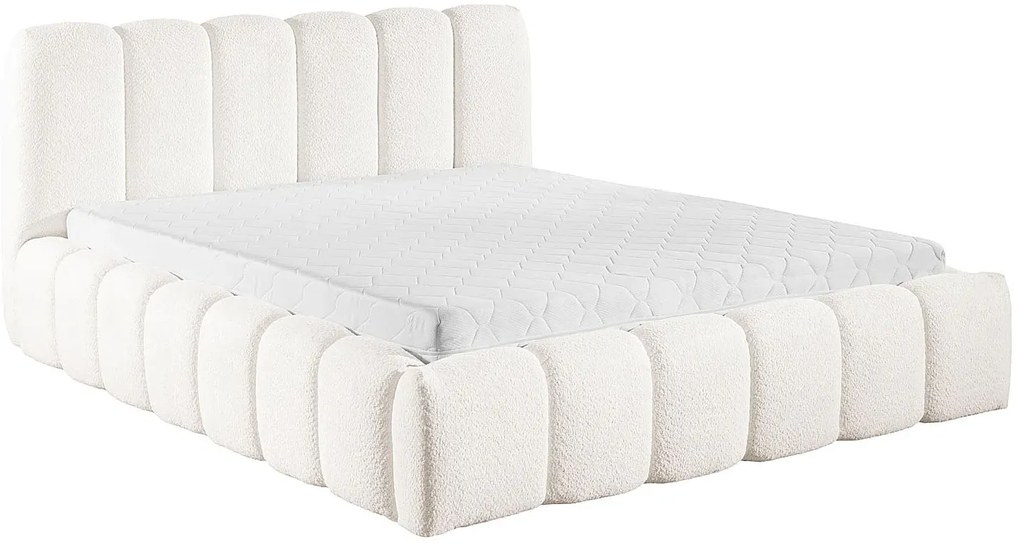 Białe łóżko tapicerowane chmurka W6-F98