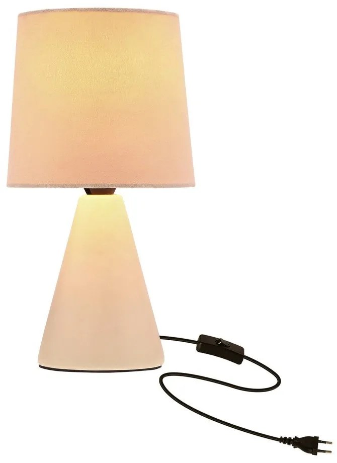 Kremowa lampa stołowa z tekstylnym kloszem (wysokość 14,5 cm) Satti – Candellux Lighting