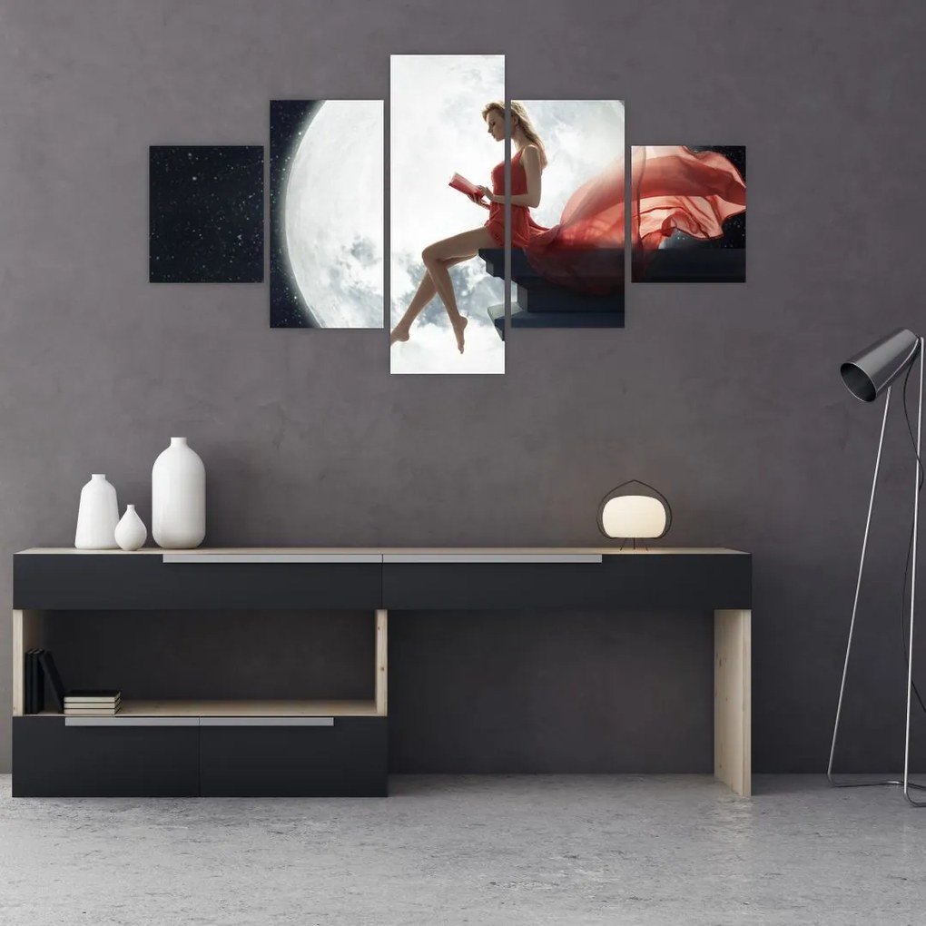 Obraz - Kobieta w świetle księżyca (125x70 cm)
