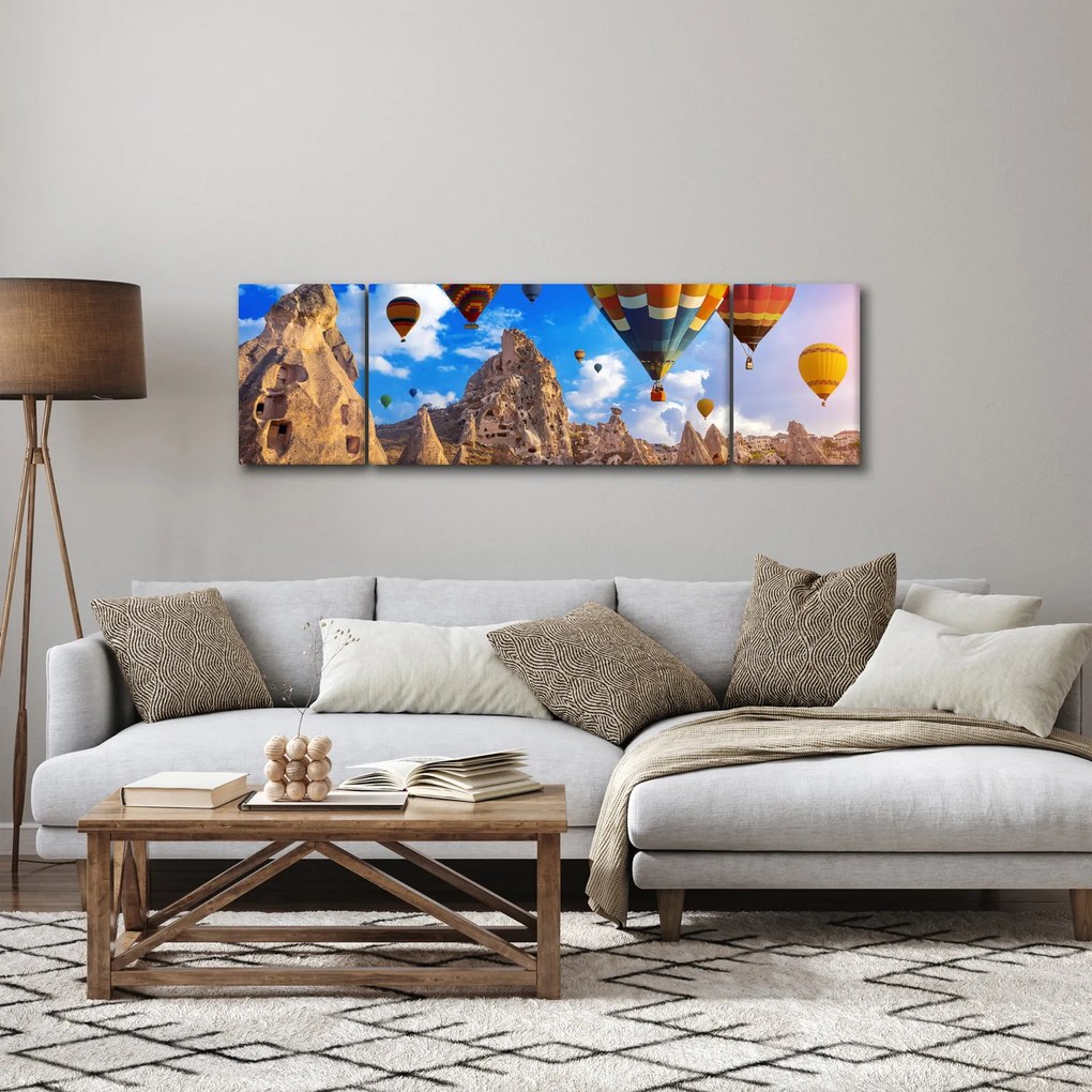 Obraz - Balony na ogrzane powietrze, Kapadocja, Turcja. (170x50 cm)