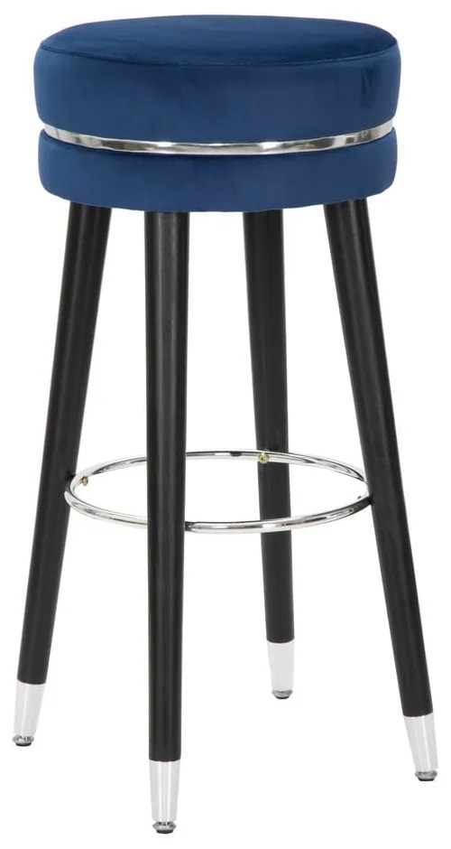Niebieski aksamitny hoker (wysokość siedziska 74 cm) Paris – Mauro Ferretti