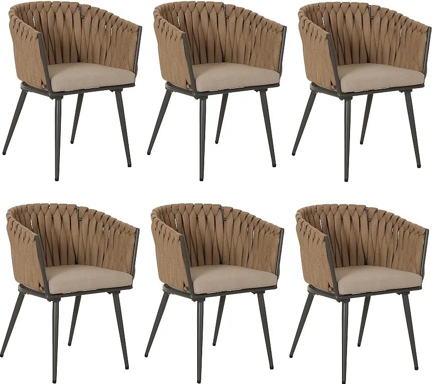 Krzesło do jadalni MCW-N38 (zestaw 6 sztuk),  beżowa poduszka jasnobrązowa