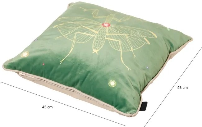 Dekoracyjna poduszka INSECT 45x45 cm, zielona