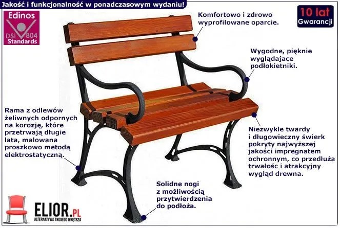 Drewniane krzesło ogrodowe Novesa - 7 kolorów