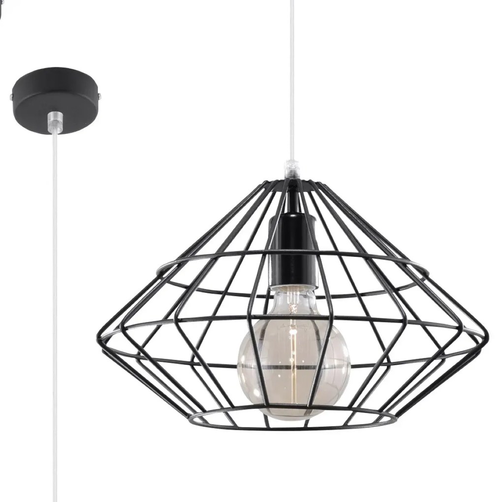 Lampa wisząca UMBERTO czarna SOLLUX  LIGHTING