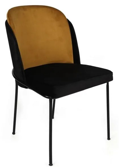 Zestaw krzeseł do jadalni Dore Mustard and Black, 2 szt.