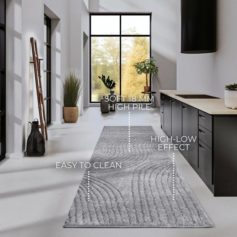 Szary chodnik 80x240 cm Pigment Light Grey – Elle Decoration