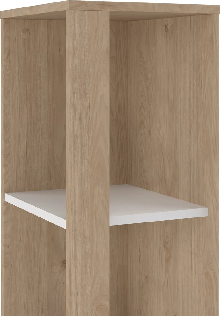 Wąski regał biurowy słupek 4 półki Sign 40 jackson hickory/biały mat