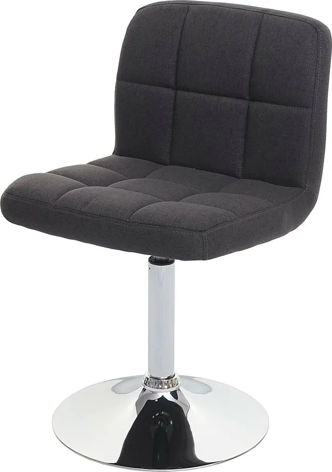 Obrotowe krzesło do jadalni Cadiz,  tkanina/tekstylia ciemnoszare, podstawa chromowana