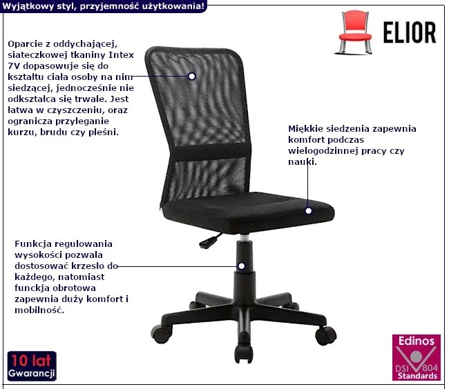 Czarne obrotowe krzesło biurowe P9-M10