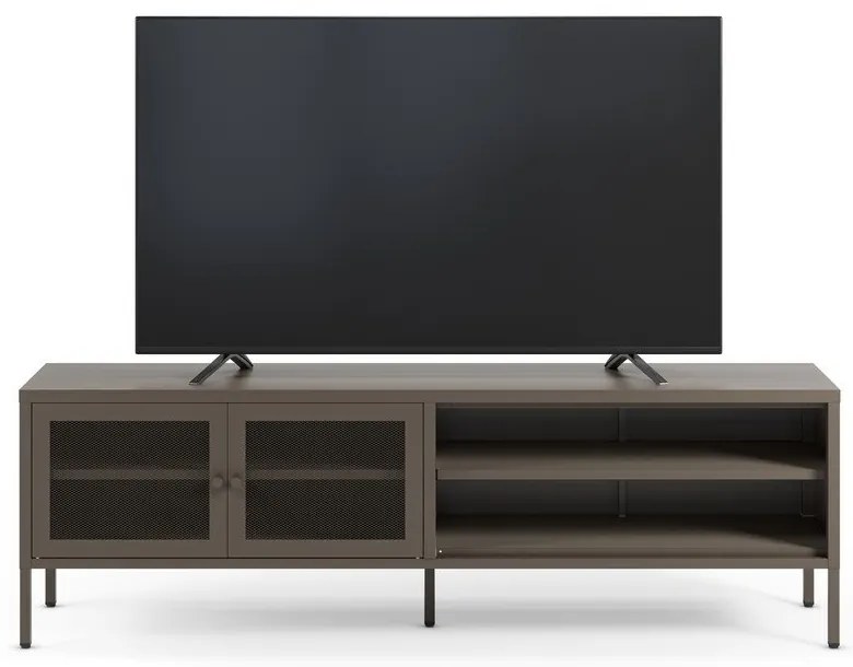 Szara metalowa szafka pod TV 160x50x35 cm Fayna – Marckeric