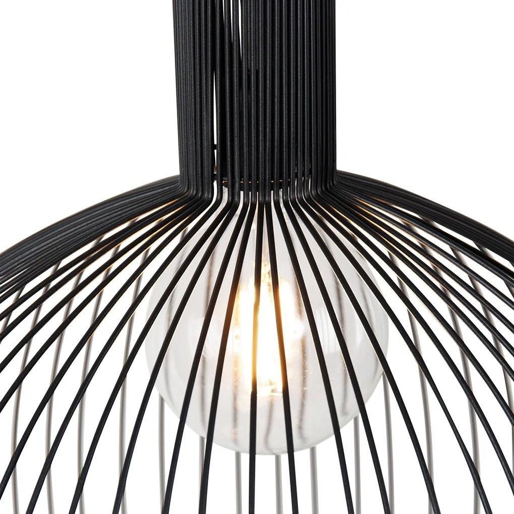 Inteligentna okrągła lampa wisząca czarna 50 cm w tym Wifi G95 - Dos