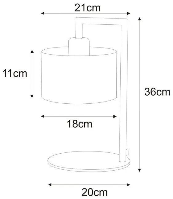 Szara lampka stołowa z abażurem - S966 Villero 3X