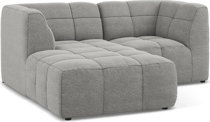 Szary narożnik z materiału bouclé (lewostronny/z szezlongiem) Aloha – Makamii