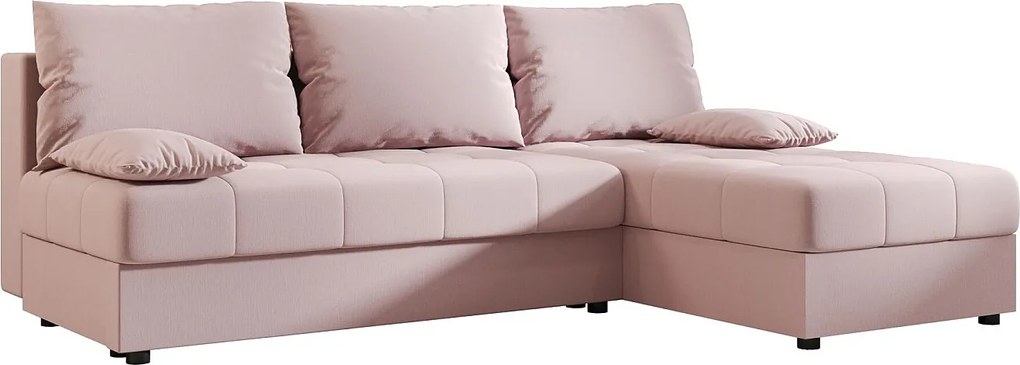 BEDANTE Narożnik MOS L Cosmic 14 Różowy Prawy z funkcją spania, sofa w kształcie L z pojemnikiem, kanapa rozkładana