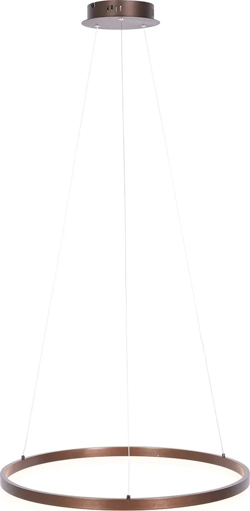 Lampa wisząca ciemnobrązowa 60 cm w tym LED 3-stopniowy ściemniacz - Anello