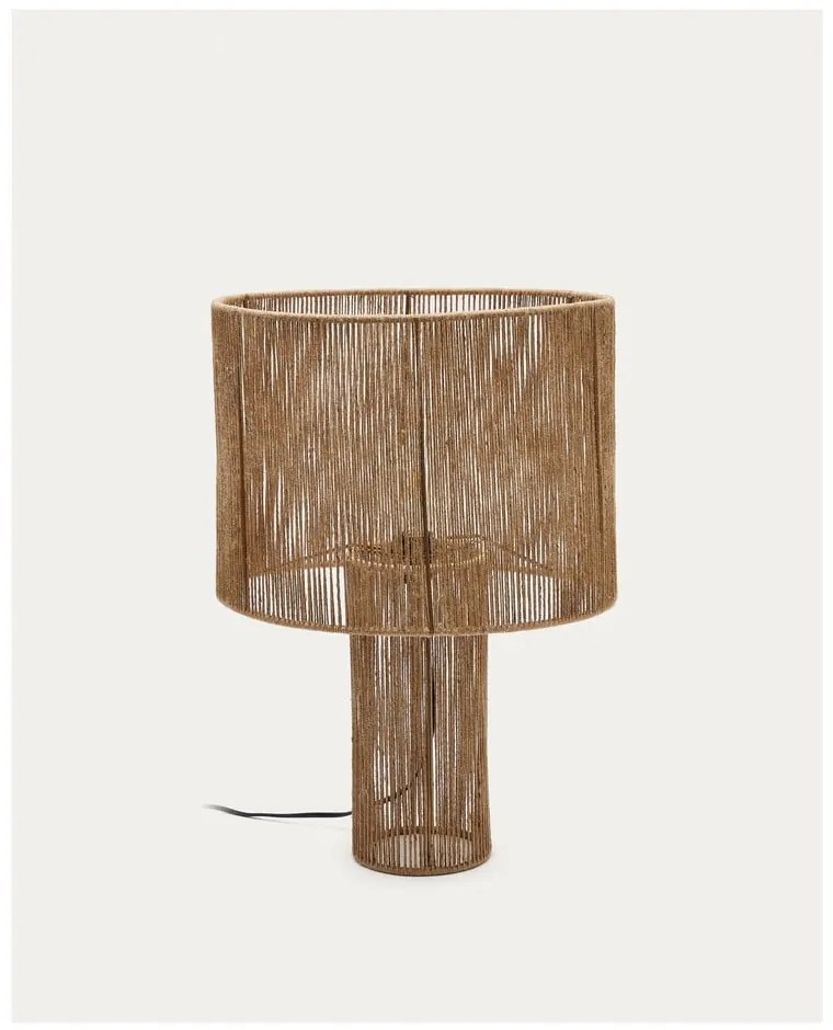 Lampa stołowa w naturalnym kolorze z kloszem z juty (wysokość 54 cm) Pontos – Kave Home