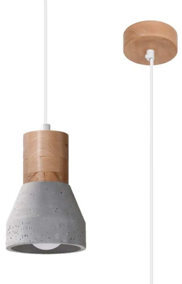 Szara lampa wisząca ø 12 cm Valentina – Nice Lamps