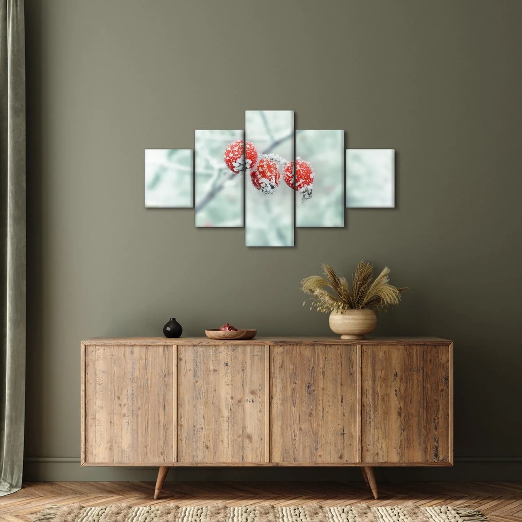 Obraz mrożonych owoców dzikiej róży (125x70 cm)