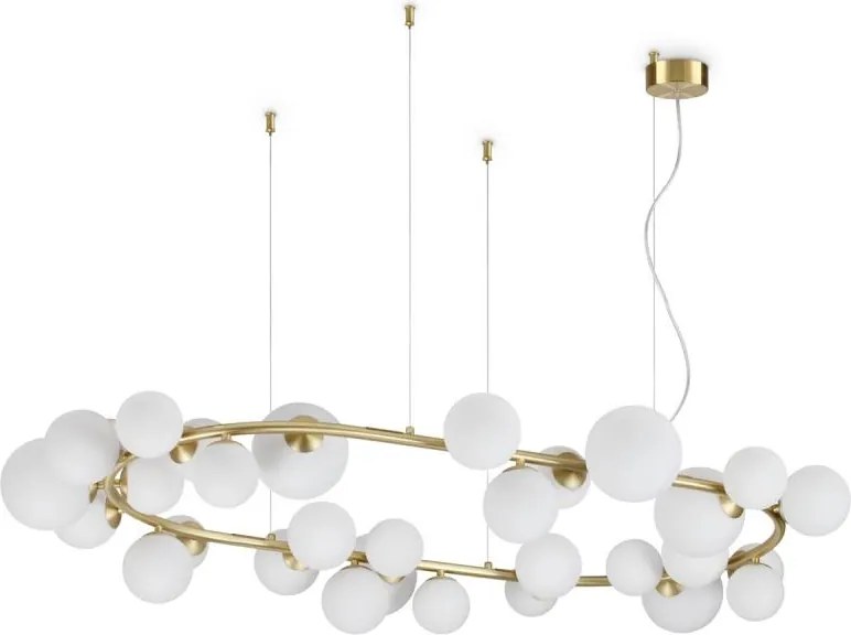 Ideal Lux - LED żyrandol na linkach PERLAGE 30xG9/3W/230V 143 cm złoty/biały