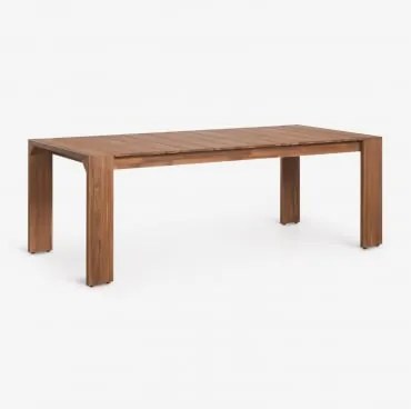 Prostokątny Stół Ogrodowy 220x100 Cm Z Drewna Akacjowego Mirelen Akacja Brąz - Sklum