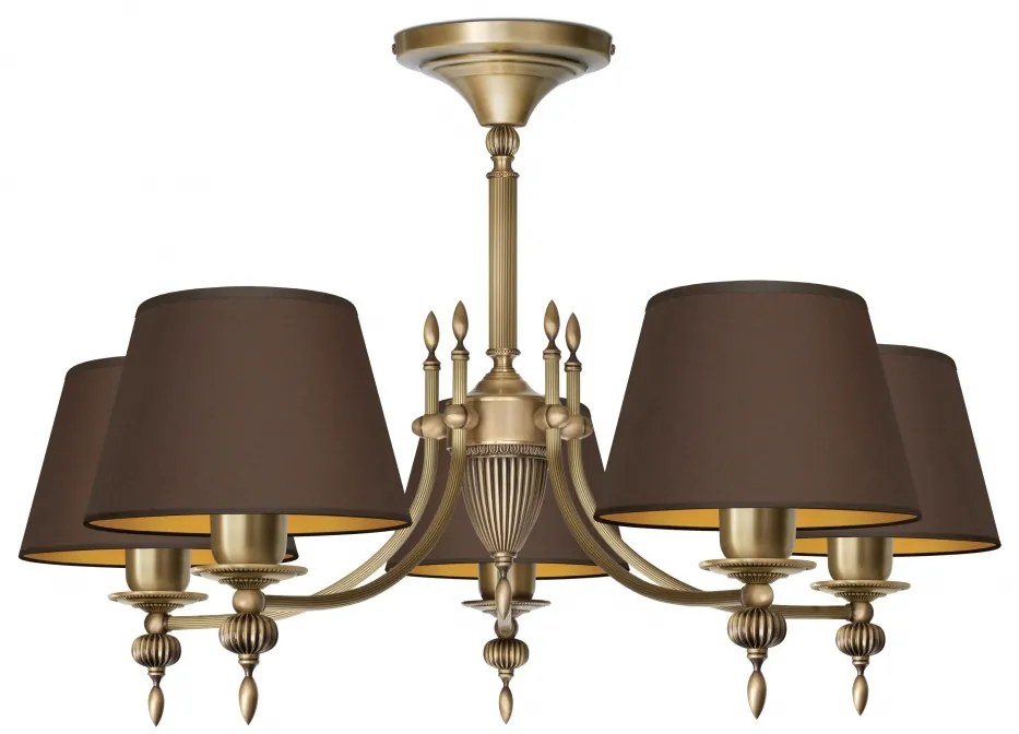Mosiężna lampa z abażurami A-S5AKm