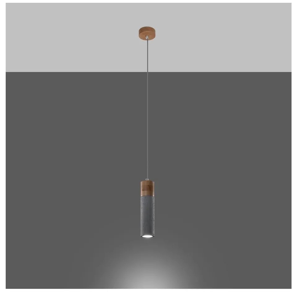 Szara lampa wisząca ø 7 cm Susanna – Nice Lamps