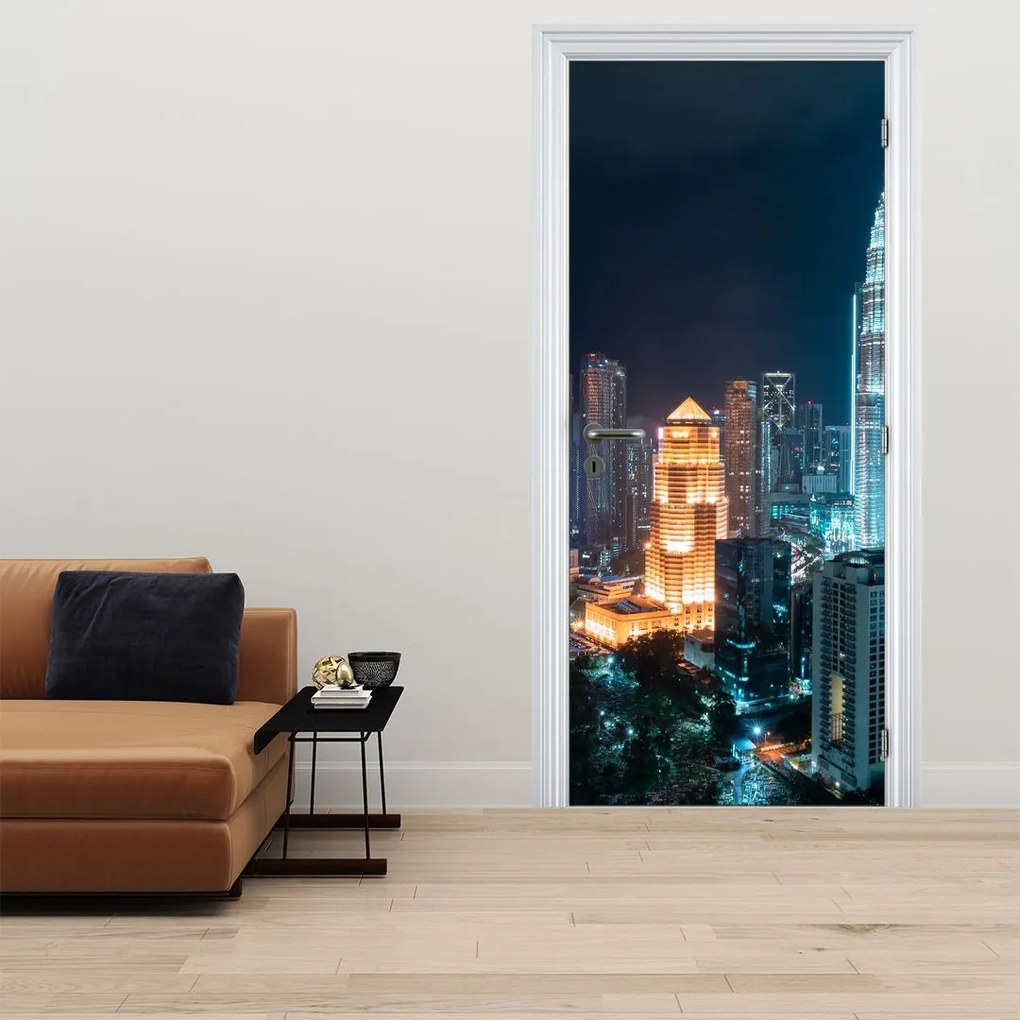 Fototapeta na drzwi - Noc w Kuala Lumpur (95x205cm)