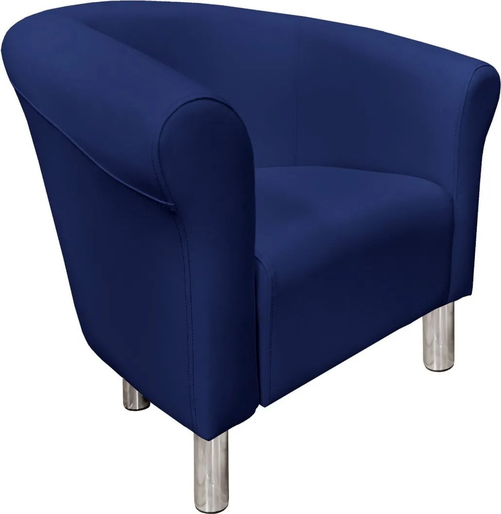Fotel Milo tkanina Eko-skóra elegancki fotel do salonu i gabinetu : Kolor nogi - Chrom, Kolor tkaniny - EKO-SKÓRA - 4D, Wysokość nogi - 15 cm