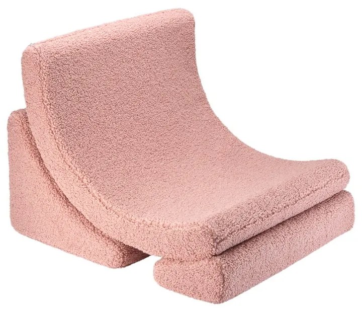 Różowy fotel dziecięcy z materiału bouclé Moon – Wigiwama
